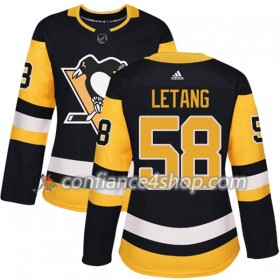 Adidas Maillot de Hockey Pittsburgh Penguins Kris Letang 58 2017-2018 Noir Authentic - Femme